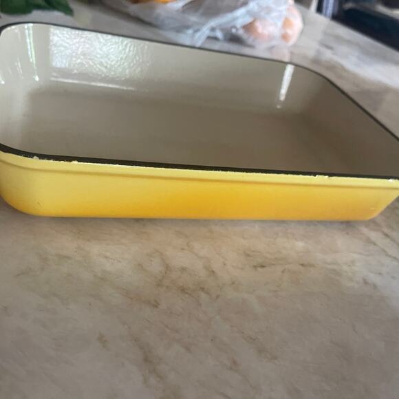 Vintage Le Creuset rectangular baker cast iron yellow 12.5”   ** Rare find - Picture 3 of 14
